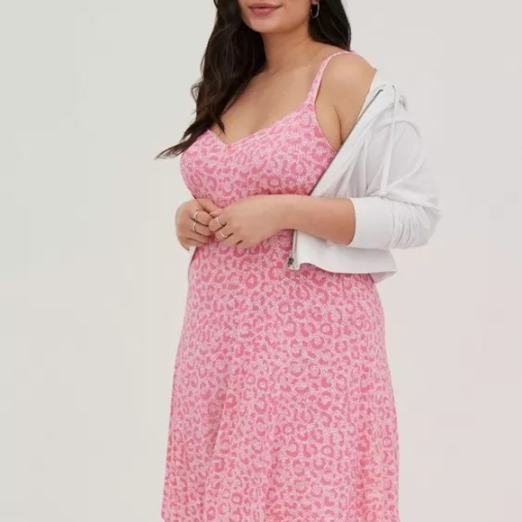 torrid Dresses & Skirts - Torrid Leopard Pink Mini Super Soft Tank Dress- Size 0x